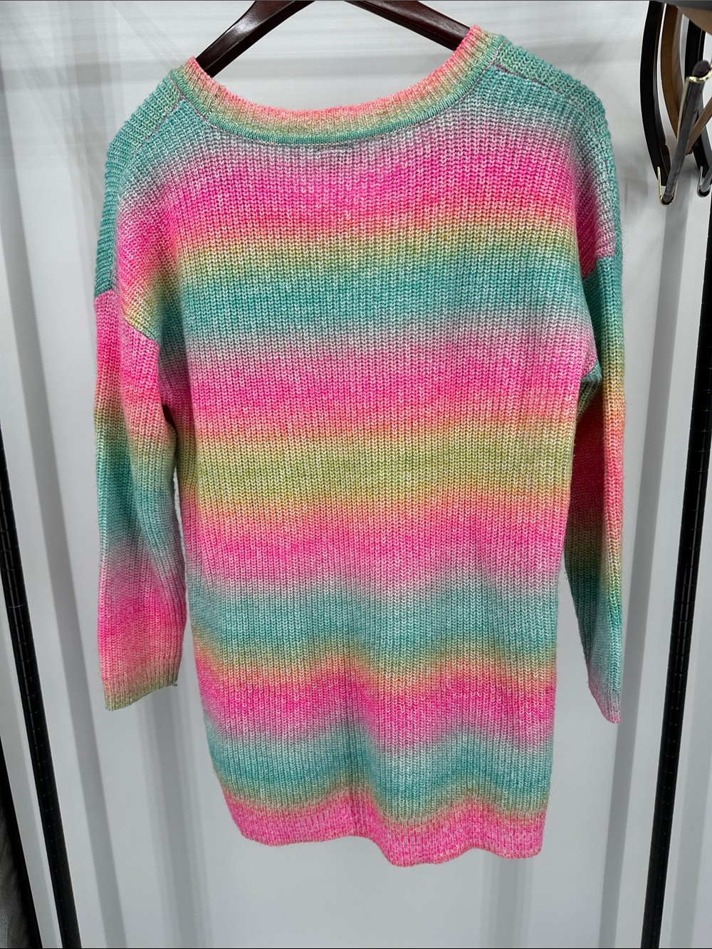 torrid Multicolor Striped Scoop Neck Sweater - Pink, Aqua & Yellow Size 1 - Picture 5 of 5